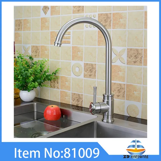 Stainless Steel 304 One Handle Hot Cold Mixer Faucets Kitchen Sink Taps