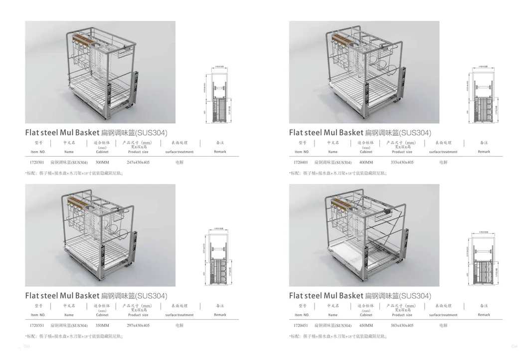 Flat Steel Basket 3D Kitchen Wire Basket