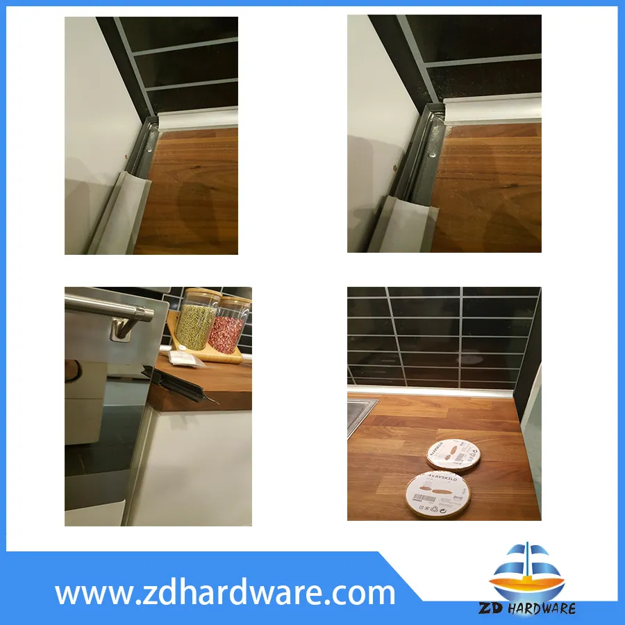 Wooden Top Backsplash PVC Profile Silver Worktop Profile Accessories