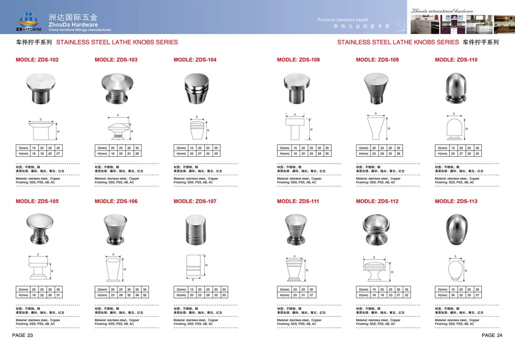 Stainless Steel Handles Lathe Cabinet Knob Furniture Fittings Kitchen Hardware Factory