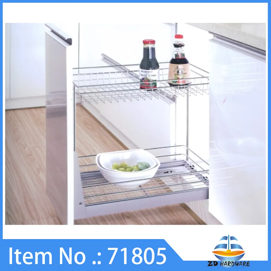 Kitchen Hardware Pull Basket Drawer Cabinet Storage Wire Baskets