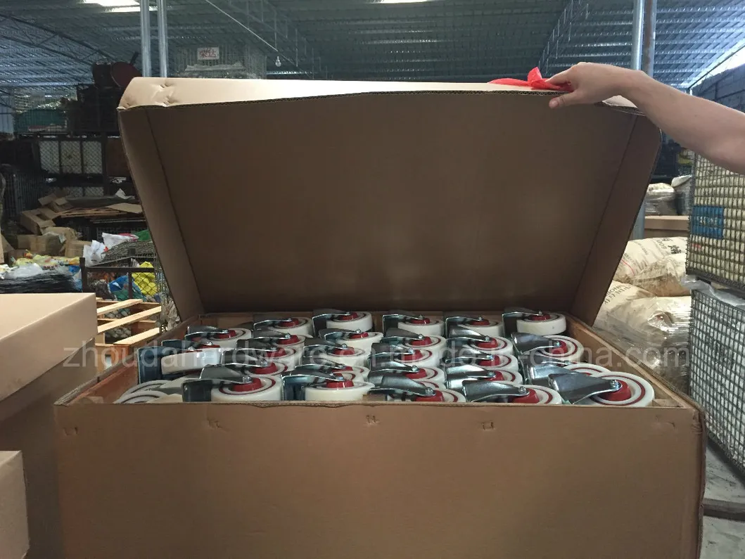 6 Inch Industrial Heavy Duty Castor Wheel Furniture Caster Blue Rubber Without Brake