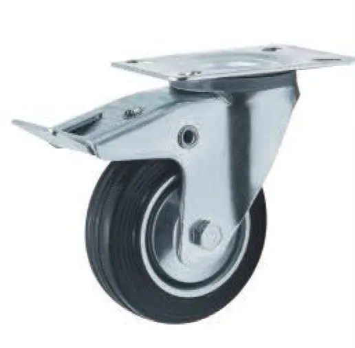 Industrial Rubber Wheel Caster with Brake