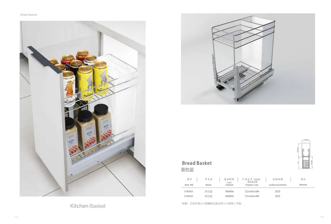 Flat Steel Basket 3D Kitchen Wire Basket