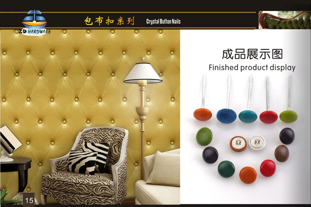 Cloth-Covered Button, Decorative Nails for Furniture