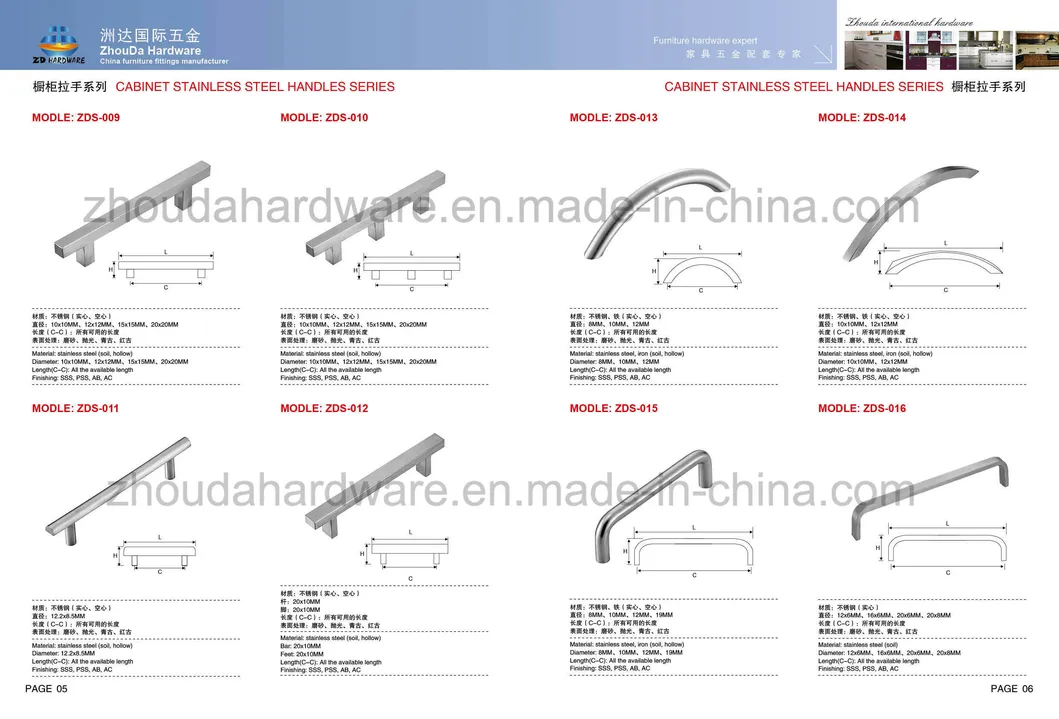 Furniture Fittings Kitchen Cabinet Stainless Steel Handles Bedroom Knobs