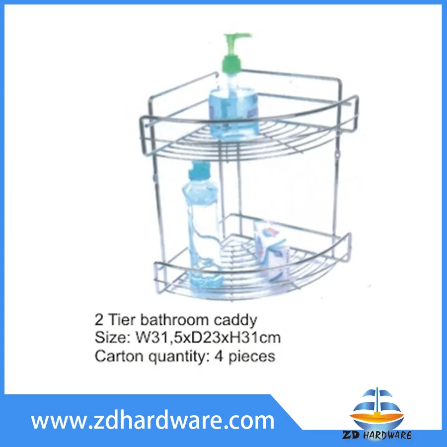 Zd Chrome 2 Tier Bathroom Shower Caddy Rack Shelf Fittings