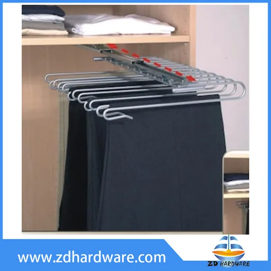 Top Mounted Pull out Clothes Hanger Trousers Rack Closet Hardware Wardrobe Fittings Pant Racks