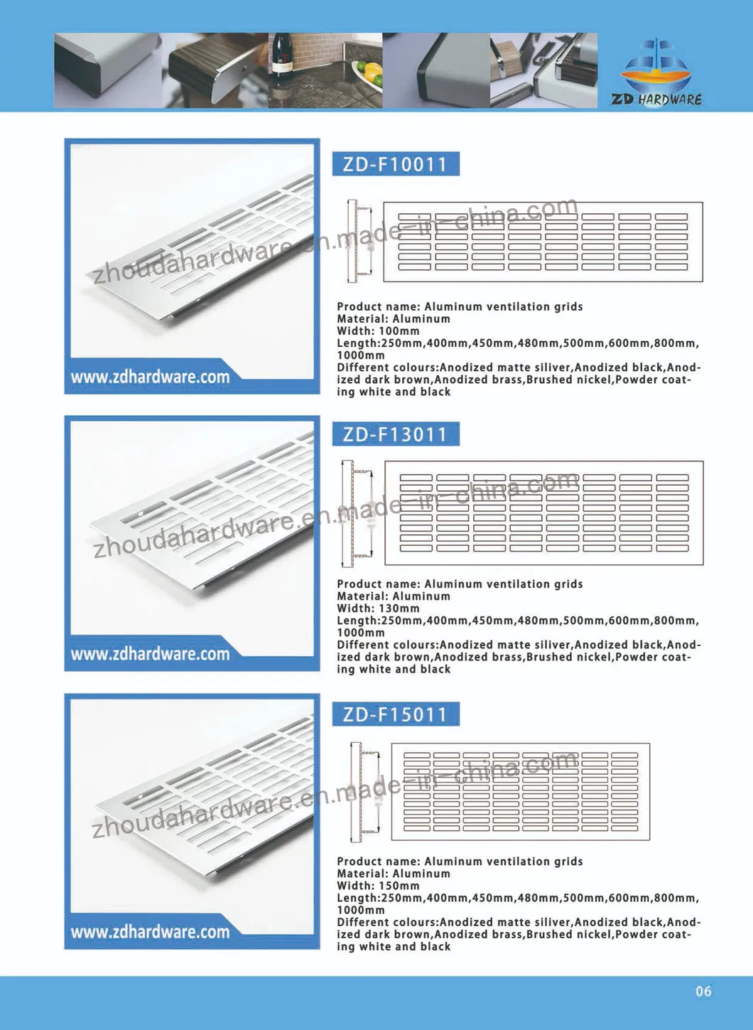 Aluminum Ventilation Grids / Cabinet Air Vent Holes
