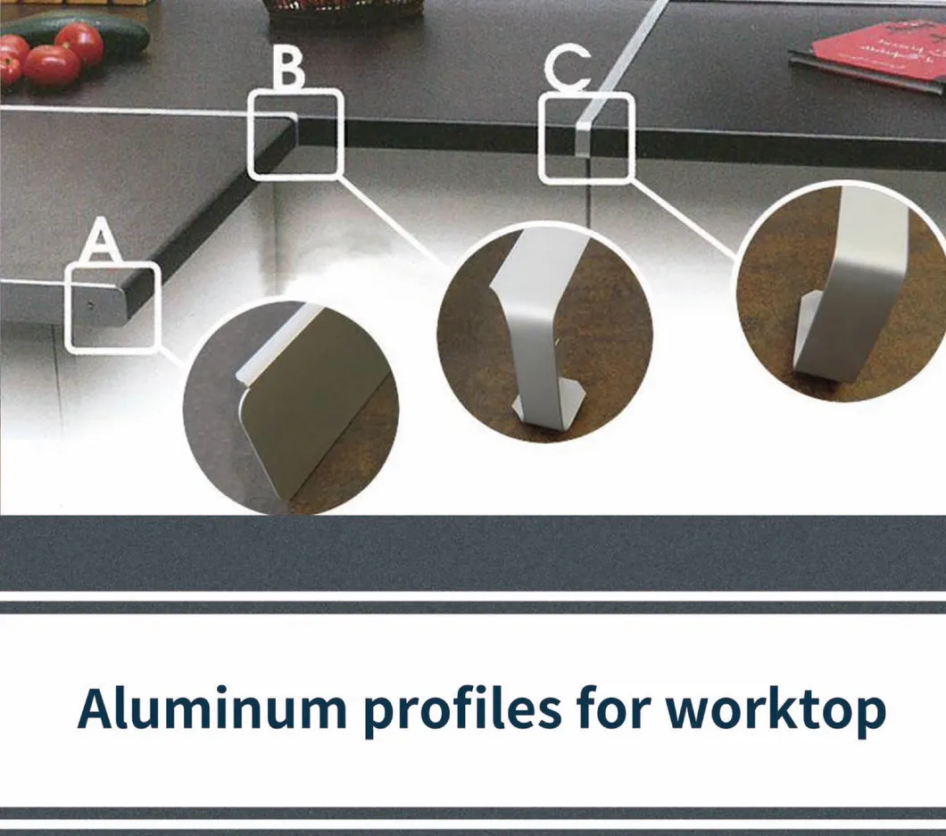 Aluminum 28mm 38mm Countertop Corner Joiner Strips for Kitchen Furniture