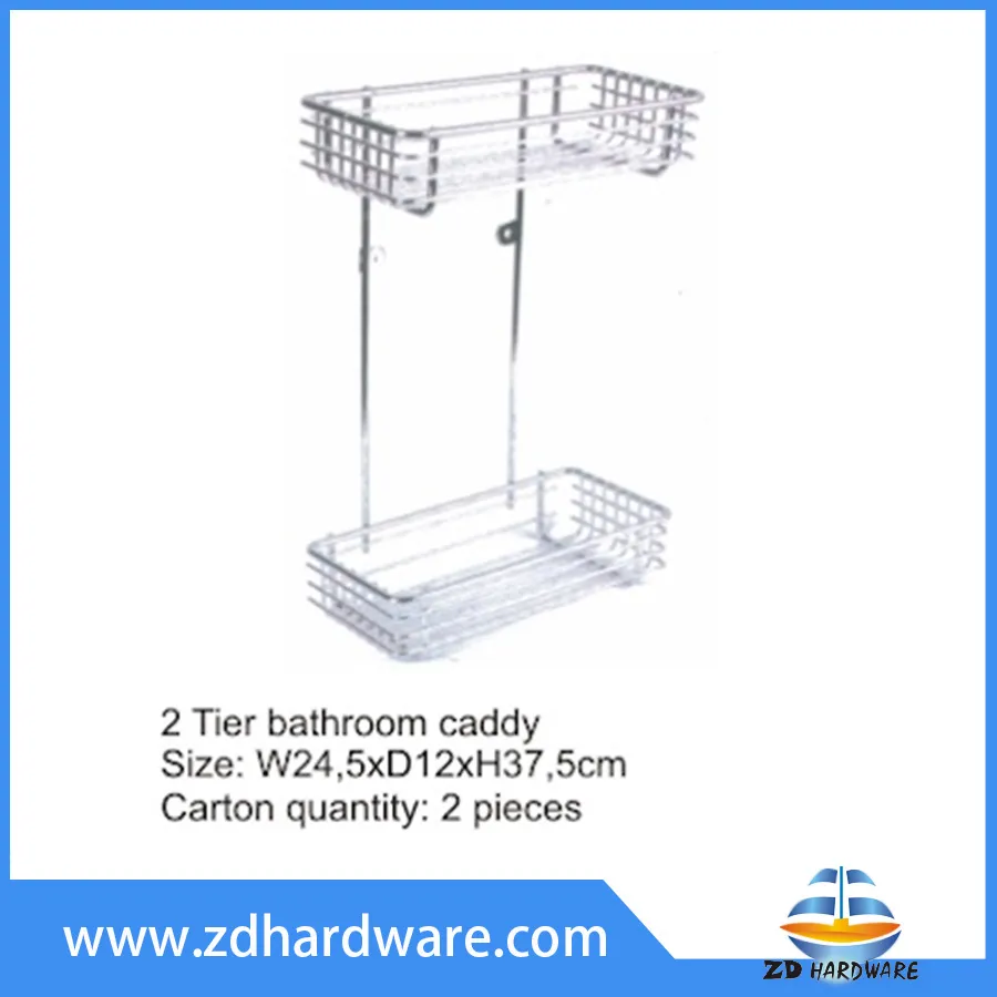 2 Tier Bathroom Caddy Shower Shelf Rack Shampoo Baskets