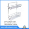 2 Tier Bathroom Caddy Shower Shelf Rack Chrome Shampoo Baskets