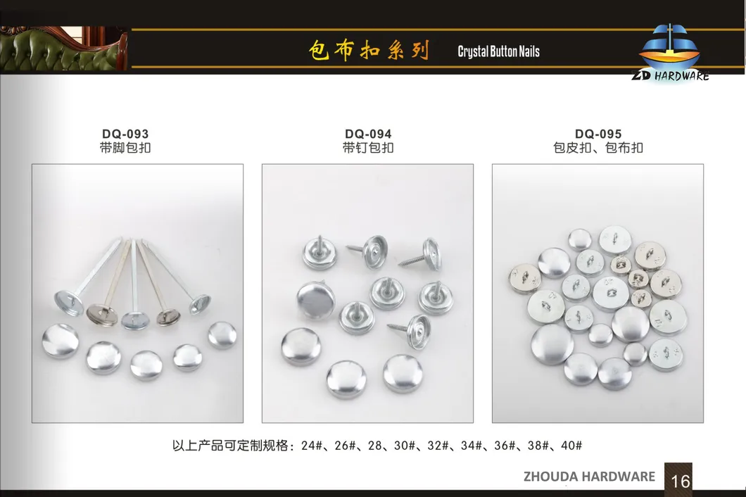 Cloth-Covered Button, Decorative Nails for Furniture
