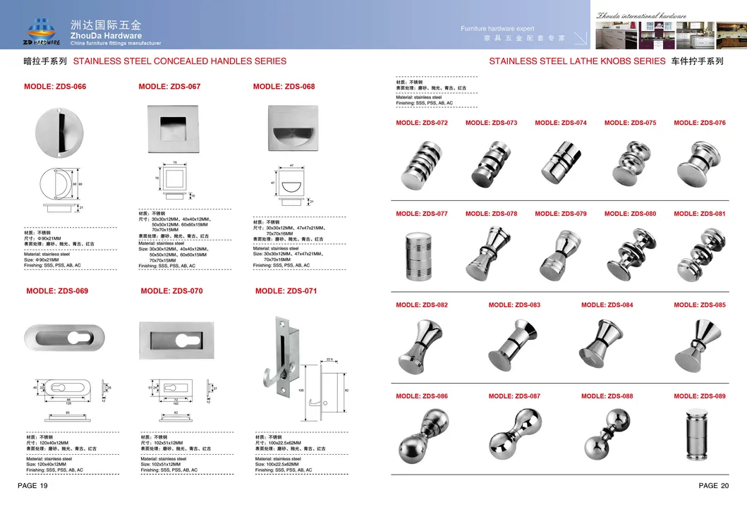 Stainless Steel Handles Lathe Knob Cabinet Fittings Furniture Kitchen Hardware