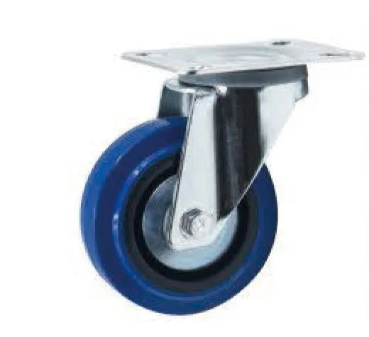 Blue Artificial Rubber Wheel Caster / Industrial Caster