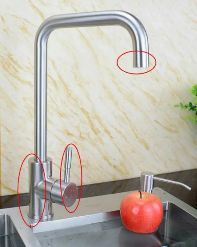 304 Stainless Steel Kitchen Sink Faucets Cold Hot Bathroom Taps