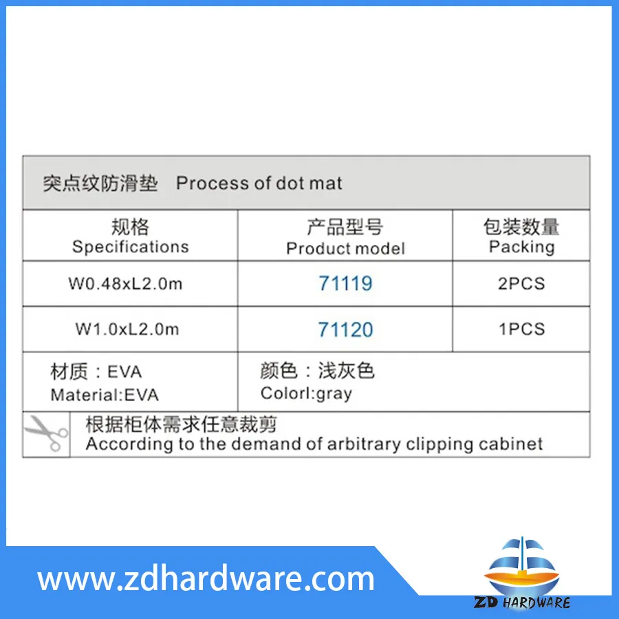 Hot Selling Kitchen Anti Slip Mat EVA Worktop Non-Slip Mats Cabinet Drawer Matting Fittings