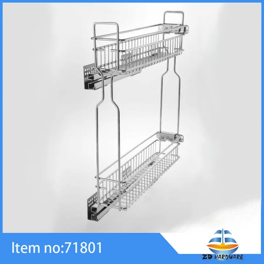 3D Kitchen Wire Storage Iron Dish Drawer Cabinet Kitchen Baskets Pull out Spice Rack Accessories Hardware