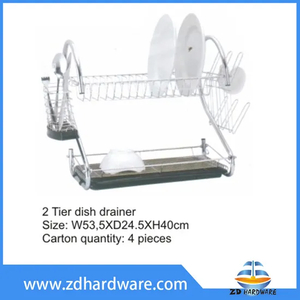 2 Tier Dish Spoon Fork Knife Cup Drainer Kitchen Hardware Holder Rack Baskets