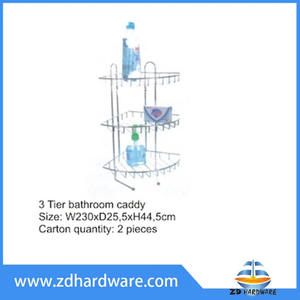 3 Tier Bathroom Hook Hanging Corner Baskets Shampoo Shower Rack Caddy