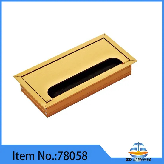 Aluminum Alloy Computer Gold Cable Outlet Box Desk Cable Insert Grommet Line Box