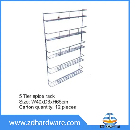 5 Tier Spice Racks Wall Mounted Spice Bottle Organzier Holder Kitchenware Baskets