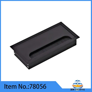Black Aluminum Office Desk Wire Box Cable Grommet Computer Table Cable Outlet Box Hardware