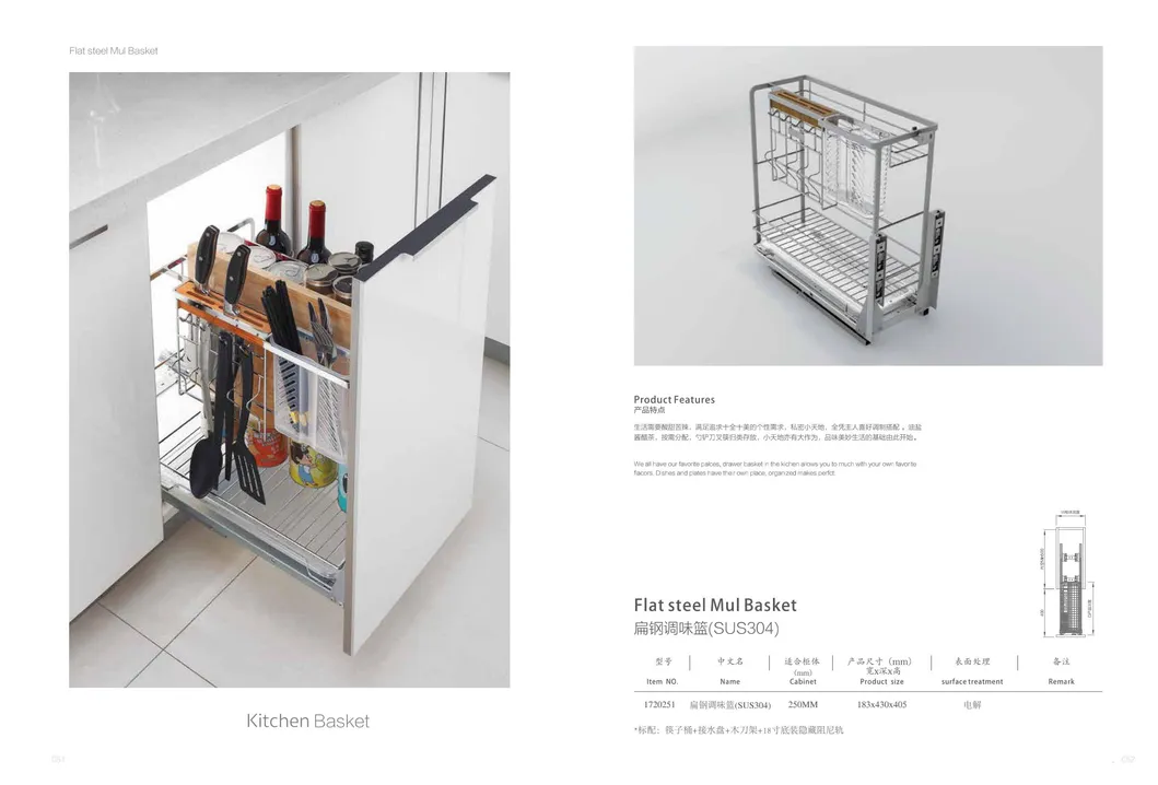 Flat Steel Basket 3D Kitchen Wire Basket